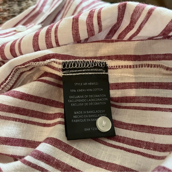 Sleeveless Tie Front ,Stripe Linen/Cotton Summer blouse , Sz XL - Picture 8 of 8